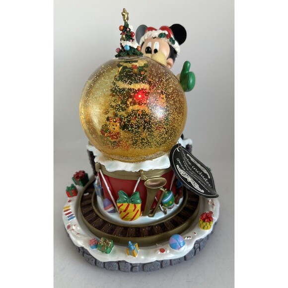 Disneyland Deck the halls snow globe With Running Train Rare retired W/Box - Picture 6 of 8